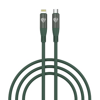 by кабель для зарядки flexi type-c-ip, 1 м, 2,4 а, быстрая зарядка 22w, зеленый от магазина Барс