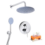 rain душевая система, скрытый встраиваемый монтаж, троп. душ, ручная лейка 3 реж., нерж. сталь, хром