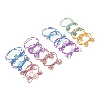 юниlook резинки для волос 4шт, d4,5см, полиэстер, пластик, 4 дизайна, acs-105