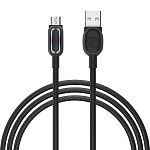 by кабель для зарядки антарес micro usb, 1м, 3a, штекер с подсветкой, плетен. кабель от магазина Барс