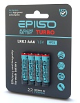 батарейки epilso turbo lr03/aaa, 4шт/уп 1.5v (40/720) (аналог duracell turbo) от магазина Барс