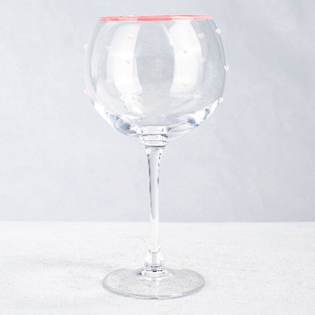 бокал для вина с сердечками тм millimi инлав, 620мл, стекло интернет-магазин «Барс»
