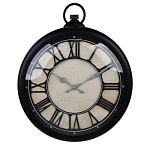ladecor chrono часы настенные, круглые, 35,8x42,4x5 см, пластик, цвет черный