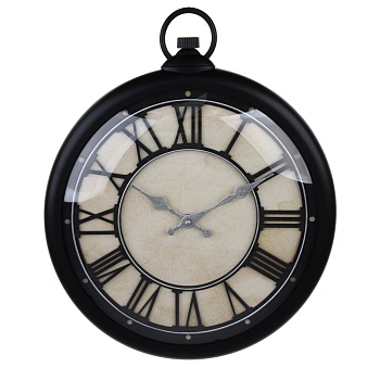 ladecor chrono часы настенные, круглые, 35,8x42,4x5 см, пластик, цвет черный