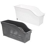 контейнер лофт хозяйственный на колесах узкий 355х130х170 мм белый, серый от магазина Барс