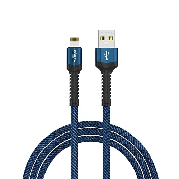 forza кабель для зарядки вернисаж ip, 1м, 2а, 10w, тканевый , 3 цвета от магазина Барс