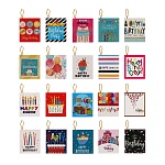 открытка бирка, 7,1x8,2 см, бумага, микс дизайнов