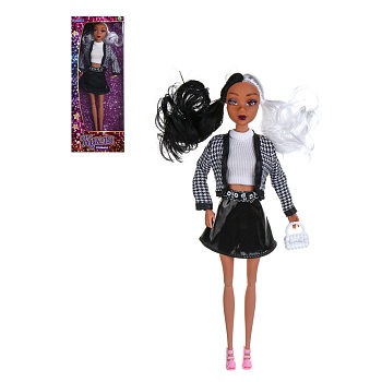 игроленд кукла стильная 30 см, pvc, pp, 12,5х5х32,5 см, 4 дизайна