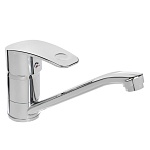 союзкран смеситель для кухни, низкий излив 25см, керам. картридж 40мм, хром, цинк, sk01-i114