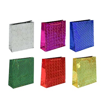 пакет подарочный бумажный тм сноу бум 23x27x8 см, фольгированный, 6 цветов