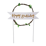 топпер для торта "happy birthday", 14x21см, бумага, led нить