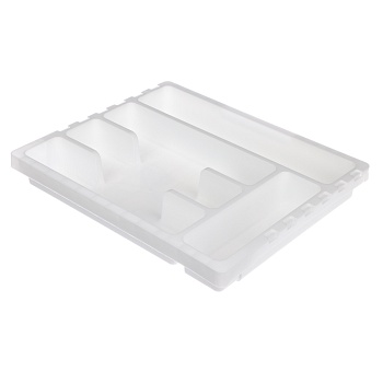 лоток для столовых приборов смарт, раздвижной, пластик, 360*300*52,6 мм, цвет белый от магазина Барс