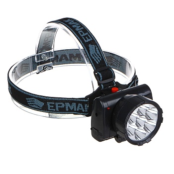 ермак фонарь налобный аккумуляторный 7 ярк. led, шнур 220в, 8,8х7х7,6см