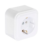 forza розетка с заземляющим контактом ra 16-133-б, 250в, 16а, ip20, 65x65x41 мм, белая ухл4