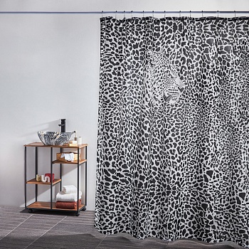 всёгазин шторка для ванной, полиэстер, 90 г/м2, 180x200см, 12 декор.колец, "ночь" от магазина Барс