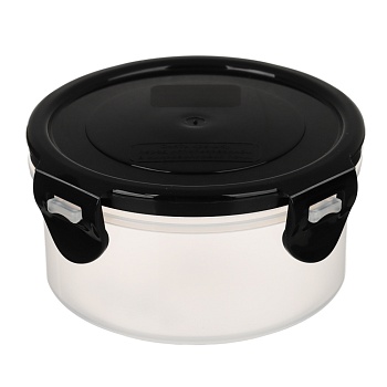 контейнер герметичный для свч с защелками, круглый, 0,35л, d-12см, h-6см, пластик интернет-магазин «Барс»