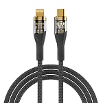 by кабель для зарядки space cable techno type-c-ip, 1 м, 2.4а, быстрая зарядка 22w, черный от магазина Барс