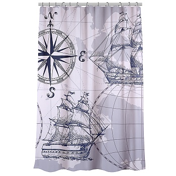 vetta шторка для ванной, с утяжелителем, полиэстер, 90 г/м2, 180x200см, карты, 051 от магазина Барс