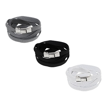 шнурки для обуви без завязывания с фиксатором 2шт, длина 100см, ширина 8мм, 3 цвета