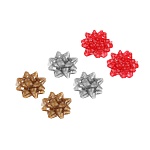 набор бантов тм сноу бум принт снежинки, 10 см, 2 шт на подложке, пп, 3 диз.