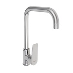 союзкран смеситель для кухни, высокий поворотный излив, картридж 35мм, гайка, цинк, хром sк01-r133