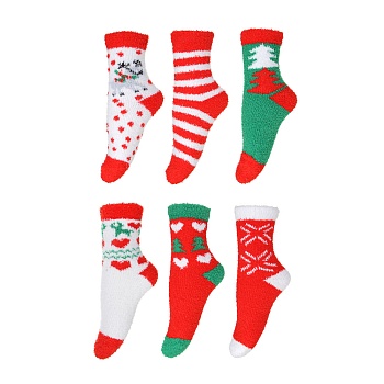 galante носки новогодние махровые, р.23-25, 100% полиэстер, 6 дизайнов