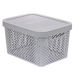 корзина для хранения с крышкой plast team stockholm, 15 л серый шторм от магазина Барс
