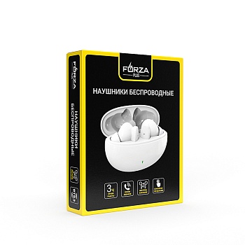 forza наушники беспроводные tws stereopods, 30/200 mah, bt:5.3, белый от магазина Барс