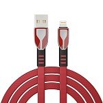 by кабель для зарядки графика ip, 2.4а, 1м, быстрая зарядка, штекер металл, красный от магазина Барс