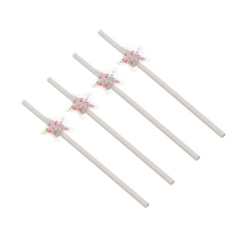 набор трубочек для напитков "звезды" тм fntastic, 4 шт, пластик, бумага, pu