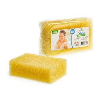 губка для тела массажная, 16x10x5см, поролон крупнопористый (массажный), цвет бежевый