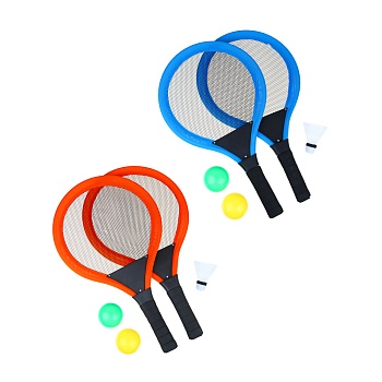 silapro набор для игры в мяч, 2 ракетки 29х49 см, 2 мяча d.6.5, волан, pvc,eva, резина