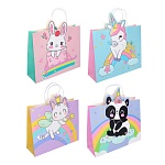 пакет подарочный, тм fntastic, фигурный, 32x26x10см, бумага, 4 дизайна