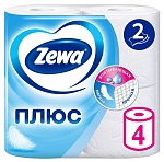 бумага туалетная 4шт/уп.zewa plus, 2слоя белая