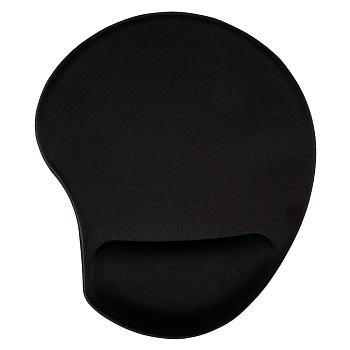 коврик для мышки by с подушечкой для запястья, 23х19см, резина, полиэстер, чёрный от магазина Барс