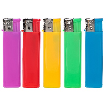 зажигалка пьезо тм flameclub, 8x2x1cм, 5 цветов, серия р-02, арт.17704