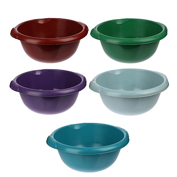 таз пластмассовый круглый 12л, 10 цветов