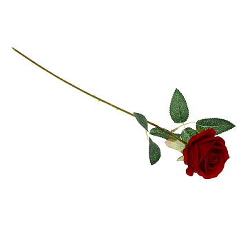 ladecor цветок искусственный роза алая, 50 см, ткань, пластик, железная проволока