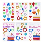 fntastic набор наклеек декоративных, 22x12,5 см, пева с глиттером, happy birthday, 6 дизайнов