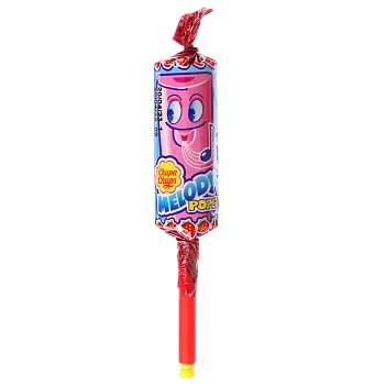 карамель chupa chups melody pops со вкусом клубники 15 г.