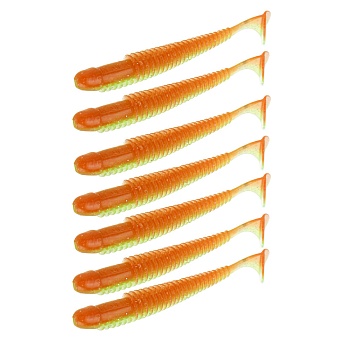 kaida приманка силиконовая твистер 3,8", 10см, 4гр, ht003, 7шт
