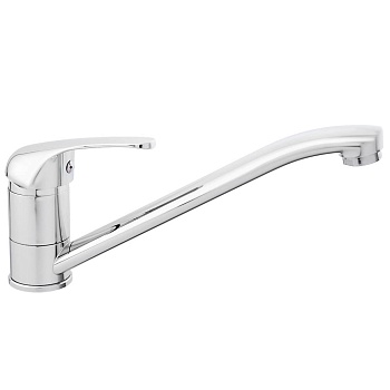 союзкран смеситель для кухни, низкий излив 25см, керам. картридж 35мм, хром, цинк, sk01-i102