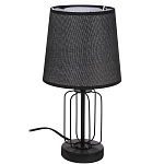 светильник переносной настольный by орлеан, 35 см, е14, 40вт, 230в, металл, текстиль, черный от магазина Барс