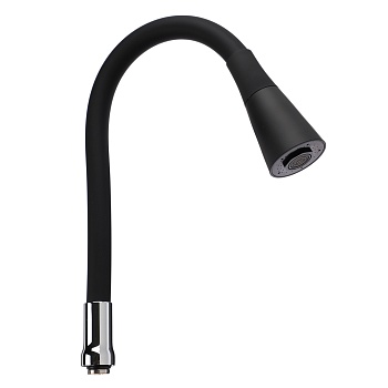 излив смесителя для кухни, силиконовый, 2 режима, черный