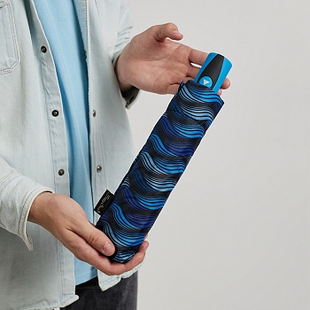 зонт универсальный, полуавтомат, металл, пластик, полиэстер, 55см, 8 спиц, голубой, 3213a