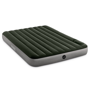 intex матрас надувной downy bed, (fiber-tech), встроенный ножной насос, 152x203x25см, пвх, 64763