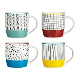 millimi кружка штрихи, 350мл, фарфор, 4 дизайна интернет-магазин «Барс»