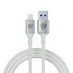 by кабель для зарядки space cable pro ip, 2.4а, 1м, быстрая зарядка, штекер металл, белый от магазина Барс