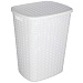Корзина для белья с откидной крышкой, 50 л, 43х35х53 см, пластик, белый