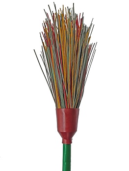 метла пластиковая круглая с черенком (8-ми рядная)